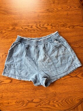 Aerie Gauzy Light Blue High-Waist Casual Shorts